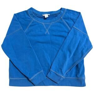 J Crew Crewcuts Girls Size S Long Raglan Sleeve Crewneck Sweatshirt Blue